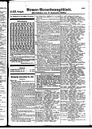 1143.Ausgabe. Donnerstag, 7. September 1916
