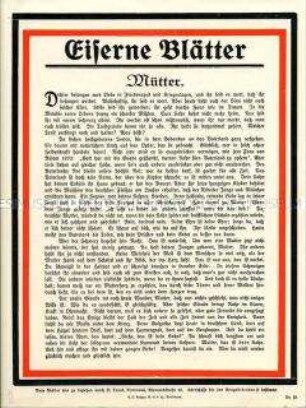 Eiserne Blätter Nr. 28 - Mütter