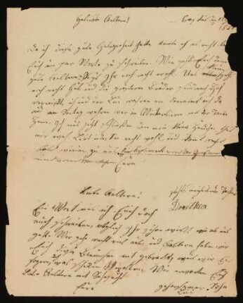 Brief von Dorothea Hassenpflug und Ludwig Werner Hassenpflug an Ludwig Hassenpflug und Agnes Dorothea Henriette Hassenpflug