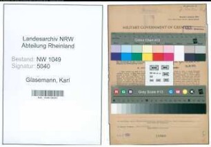 Entnazifizierung Karl Glasemann , geb. 02.05.1906 (Arbeiter)