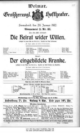 Die Heirat wider Willen