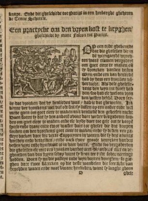 Een practycke om den vryen kost te kryghen / gheschiedt by monr Falcon tot Parijs