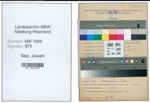 Entnazifizierung Joseph Siep , geb. 01.11.1881 (Kaufmann)