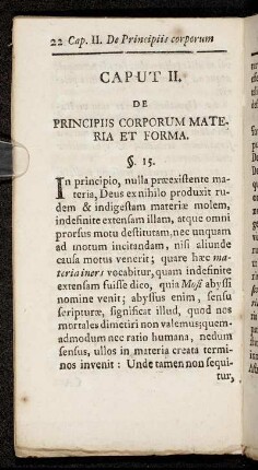 Caput II. De Principiis Corporum Materia Et Forma.