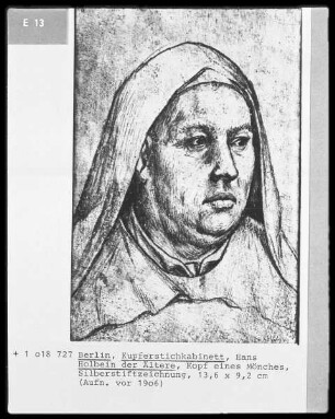 Skizzenbuch — Bildnis des Benediktiners Hans Griessherr?, Folio verso