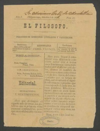 1893,1,17: año 1, núm. 17 (octubre 8 de 1893)