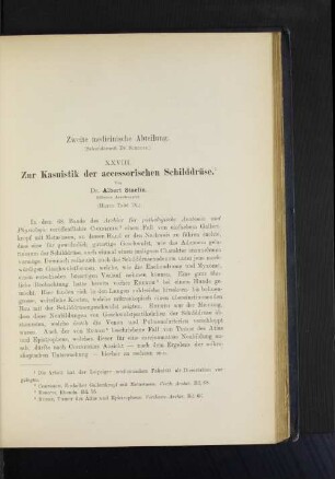 Zweite medicinische Abteilung.
