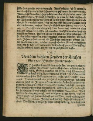Cap. 7. Von dem sechsten Zeichen der Kirchen Gottes/ Sie thut Wunderzeichen.