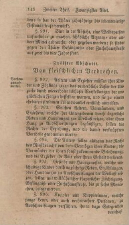 Zwölfter Abschnitt. Von fleischlichen Verbrechen