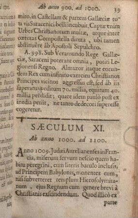 Saeculum XI. Ab anno 1000. ad 1100.