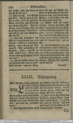 XXXIX. Schulgesang