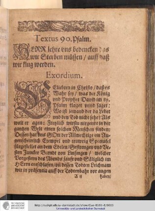 Textus 90. Psalm.