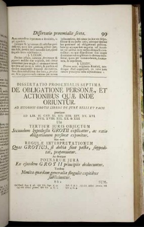 Dissertatio Prooemialis Septima De Obligatione ...