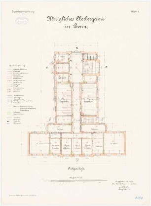 Oberbergamt, Bonn: Grundriss Erdgeschoss 1:100