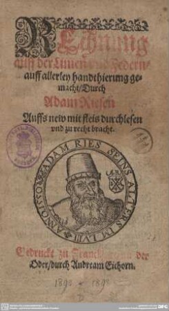 Rechnung auff der Linien vnd Federn, auff allerley handthierung gemacht
