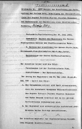 Tages-Ordnung, 25. Juni 1902