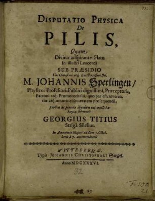 Disputatio Physica De Pilis