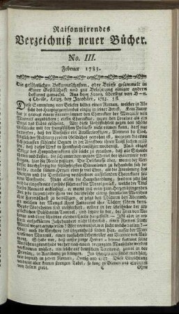 No. III. Februar 1783.