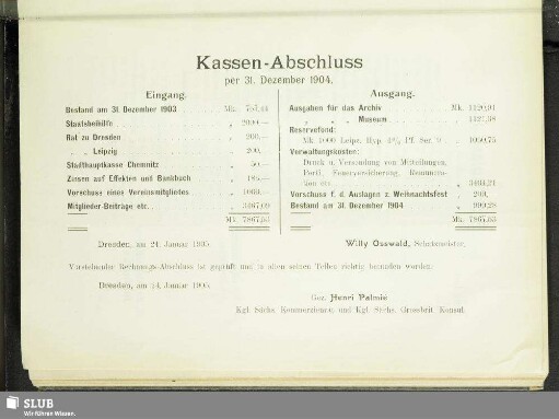 Kassen-Abschluss