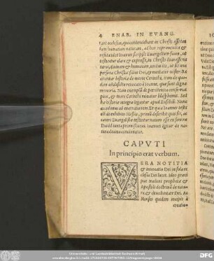 Caput I In principio erat verbum.
