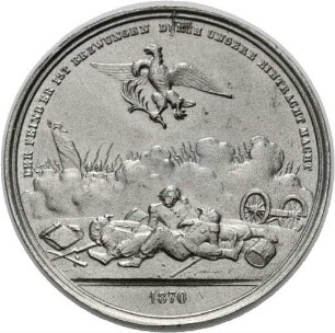 Zinnmedaille auf den deutsch-französischen Krieg