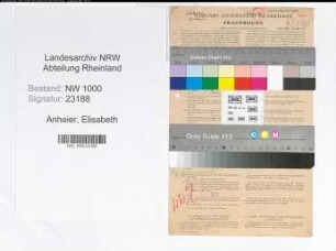 Entnazifizierung Elisabeth Anheier, geb. 08.01.1891 (Buchhalterin)