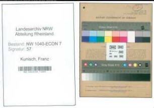 Entnazifizierung Franz Kunisch , geb. 29.05.1900 (Fleischer)