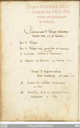 [Disputationes Ordinariae ab anno 1536 ad annum 1552]