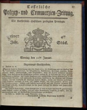 4tes Stueck, Montag den 21ten Januar 1805