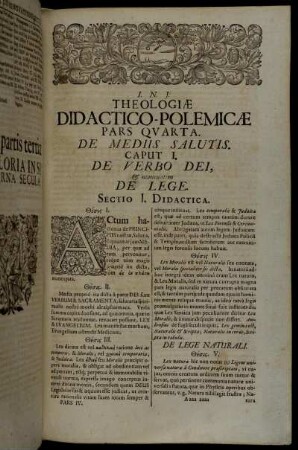 Pars Quarta. De Mediis Salutis.