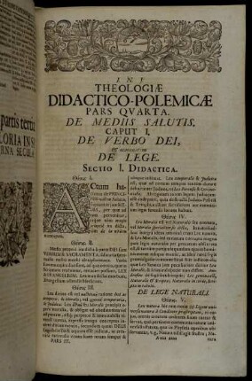 Pars Quarta. De Mediis Salutis.