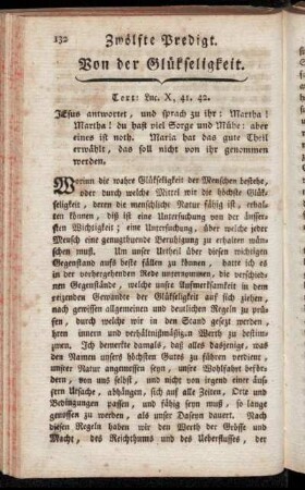 Zwölfte Predigt. Von der Glükseligkeit.