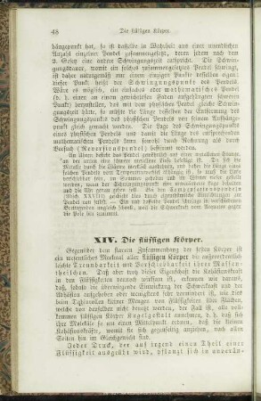 XIV. Die flüssigen Körper