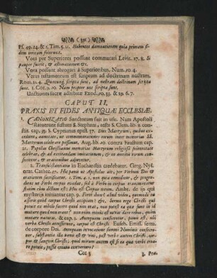 Caput II. Praxis Et Fides Antiquae Ecclesiae.
