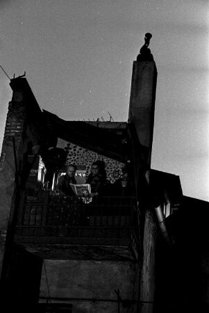 Drehaufnahmen in der Altstadt für den Karlsruhe-Film "STadt im Umbruch".