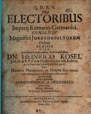 De electoribus Imperii Romano-Gemanici