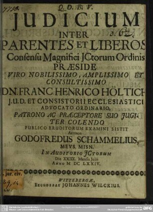 Judicium [iudicium] inter parentes et liberos