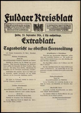 Ausgabe vom Samstag, den 23. September 1916.