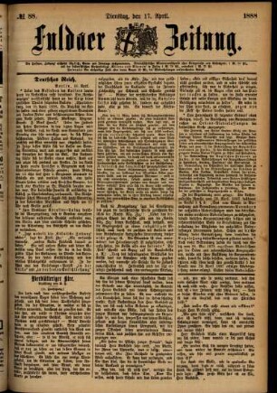 Ausgabe vom Dienstag, den 17. April 1888.