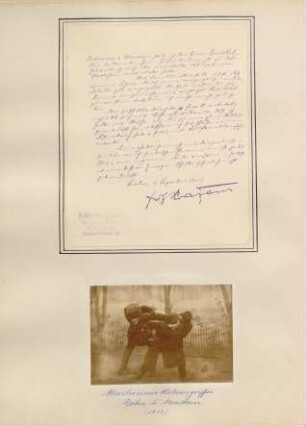 Album Erich Rahn; Zuschrift von Fritz Kracauer