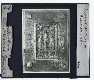 Salisch, Evangeliar aus St. Georg in Köln, Buchdeckel, Elfenbeinrelief, Kreuzigung (Darmstadt HLM Kg 54:210)