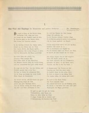 Programm zu dem am Dienstag den 31. Januar 1893, abends 8 Uhr in den Central-Sälen stattfindenden Concerte des Akademischen Gesangvereins München