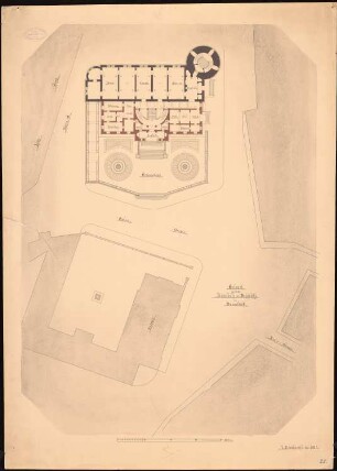 Kunsthalle, Düsseldorf 2. Projekt: Lageplan mit Grundriss EG