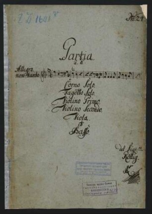 Partiten; orch, b; Es-Dur