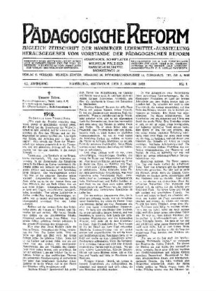 1918 : Gedanken zum Neuaufbau