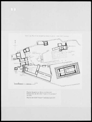 Plan der Akropolis von Athen 400 v.Chr. nach A. W. Lawrence
