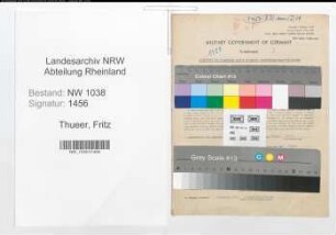 Entnazifizierung Fritz Thueer , geb. 24.01.1898 (Schmied)
