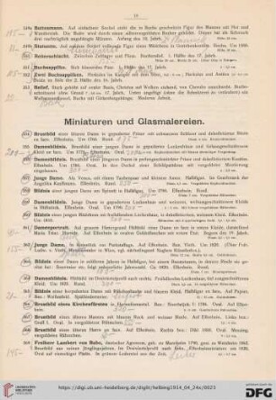 Miniaturen und Glasmalereien (Nr. 354-378)