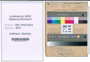 Entnazifizierung Gerhard Hoffmann , geb. 09.05.1921 (Monteur)
