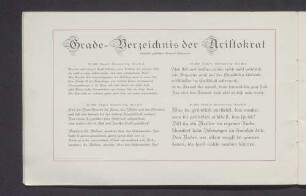 Grade-Verzeichnis der Aristokrat
